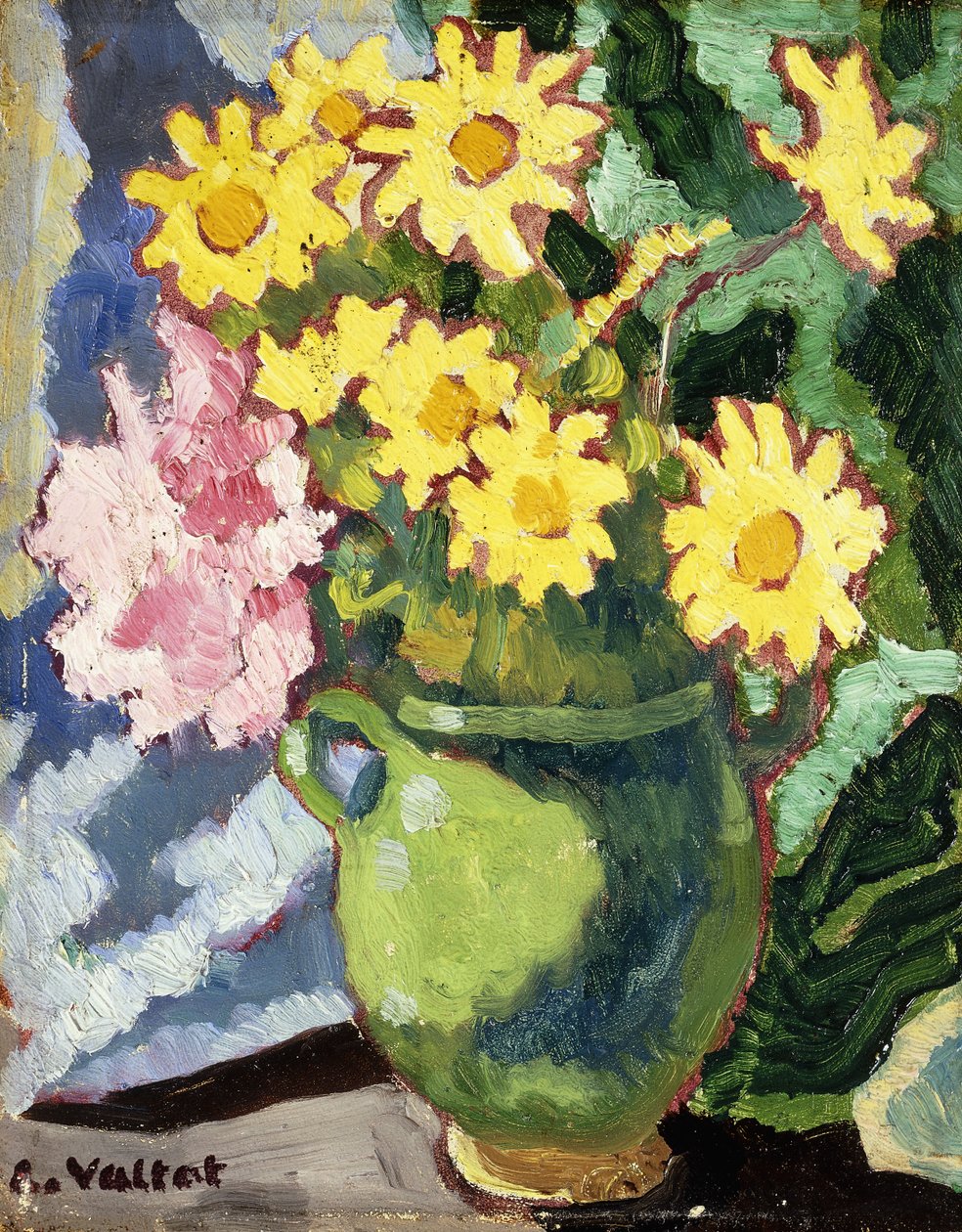 Yeşil Sürahide Sarı Papatyalar; Sarı Papatyalar, Yeşil Sürahi by Louis Valtat