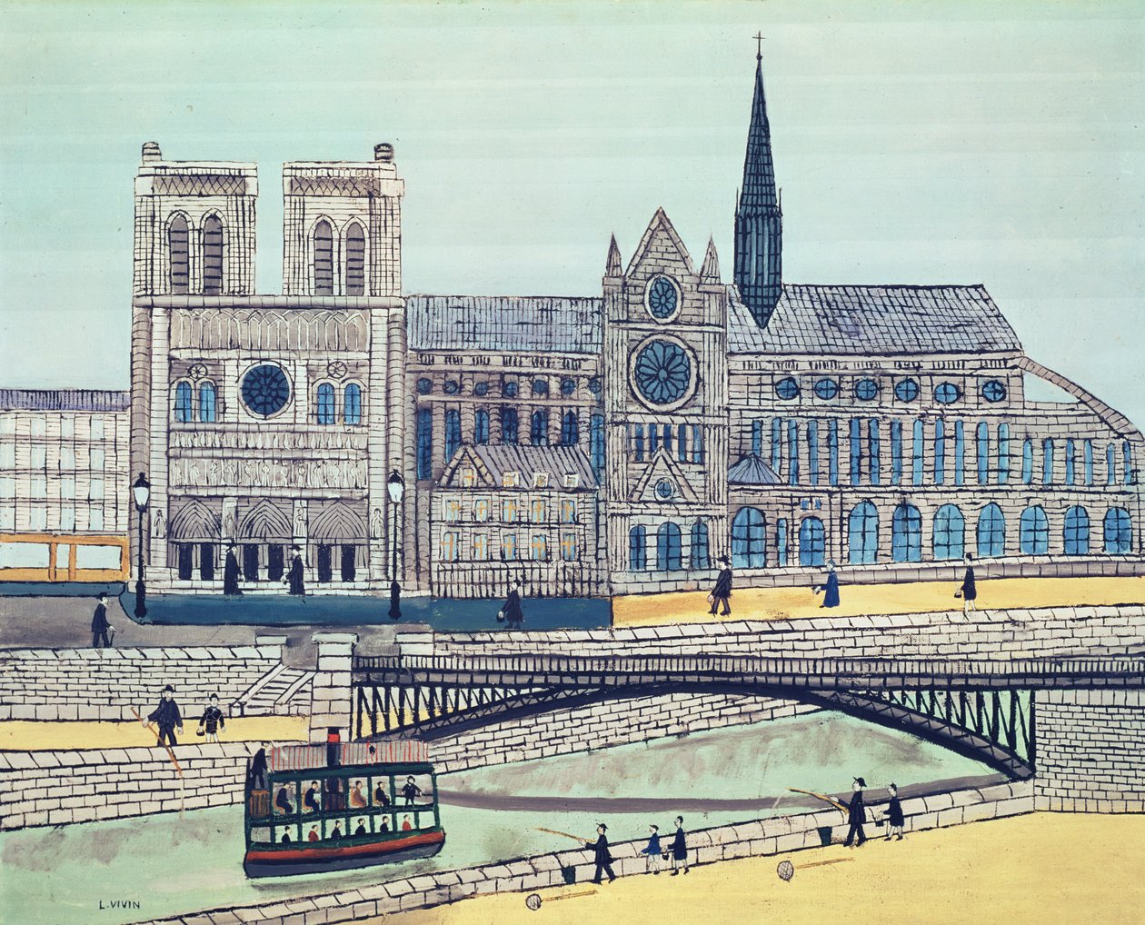 Notre-Dame (güney tarafı), c.1933 by Louis Vivin