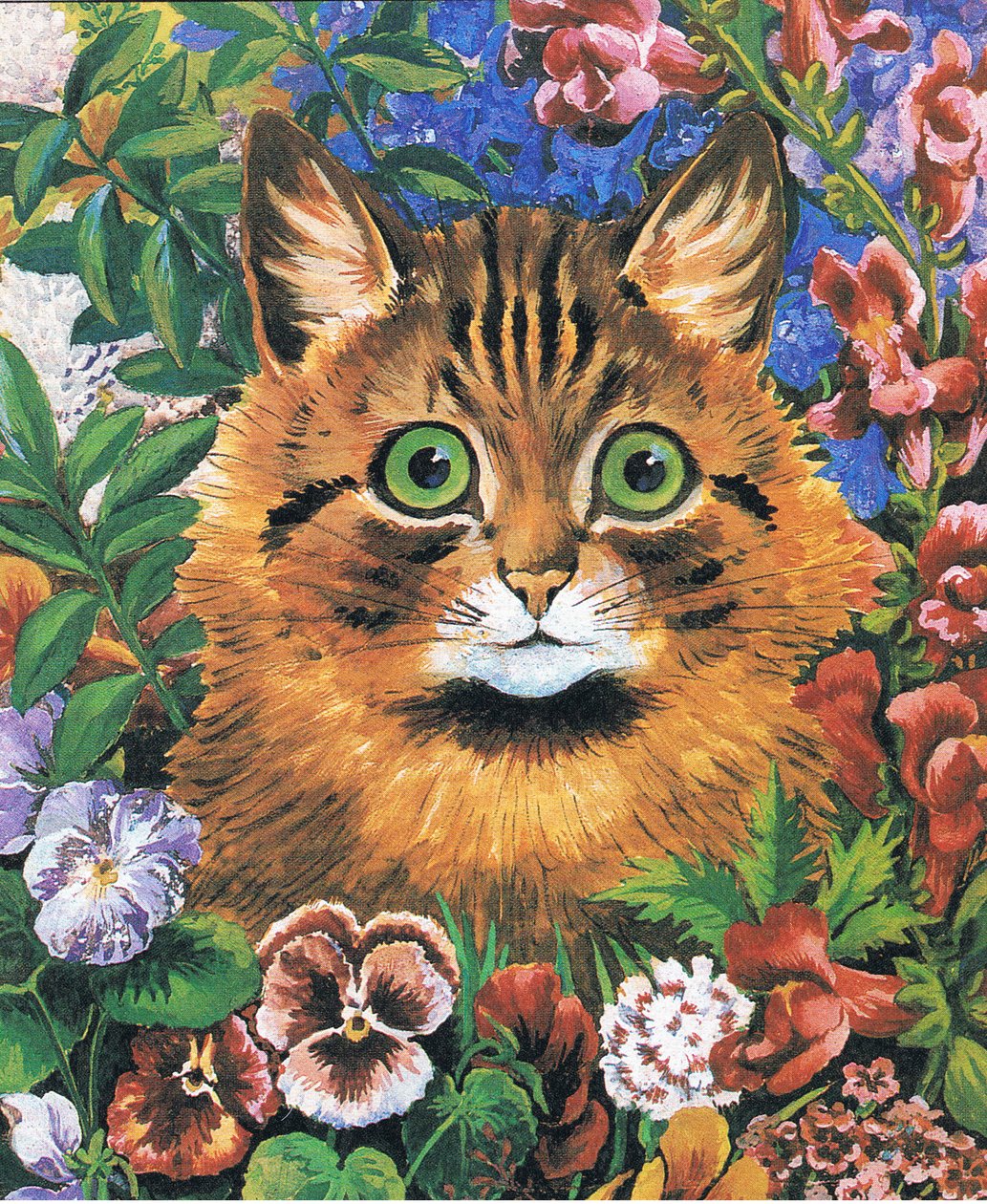 Kedi çalışması (renkli taş) by Louis Wain