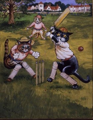 Kriket Oynayan Kediler by Louis Wain