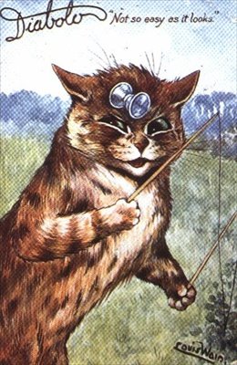 "Diabolo - Göründüğü kadar kolay değil" (kartpostal) by Louis Wain