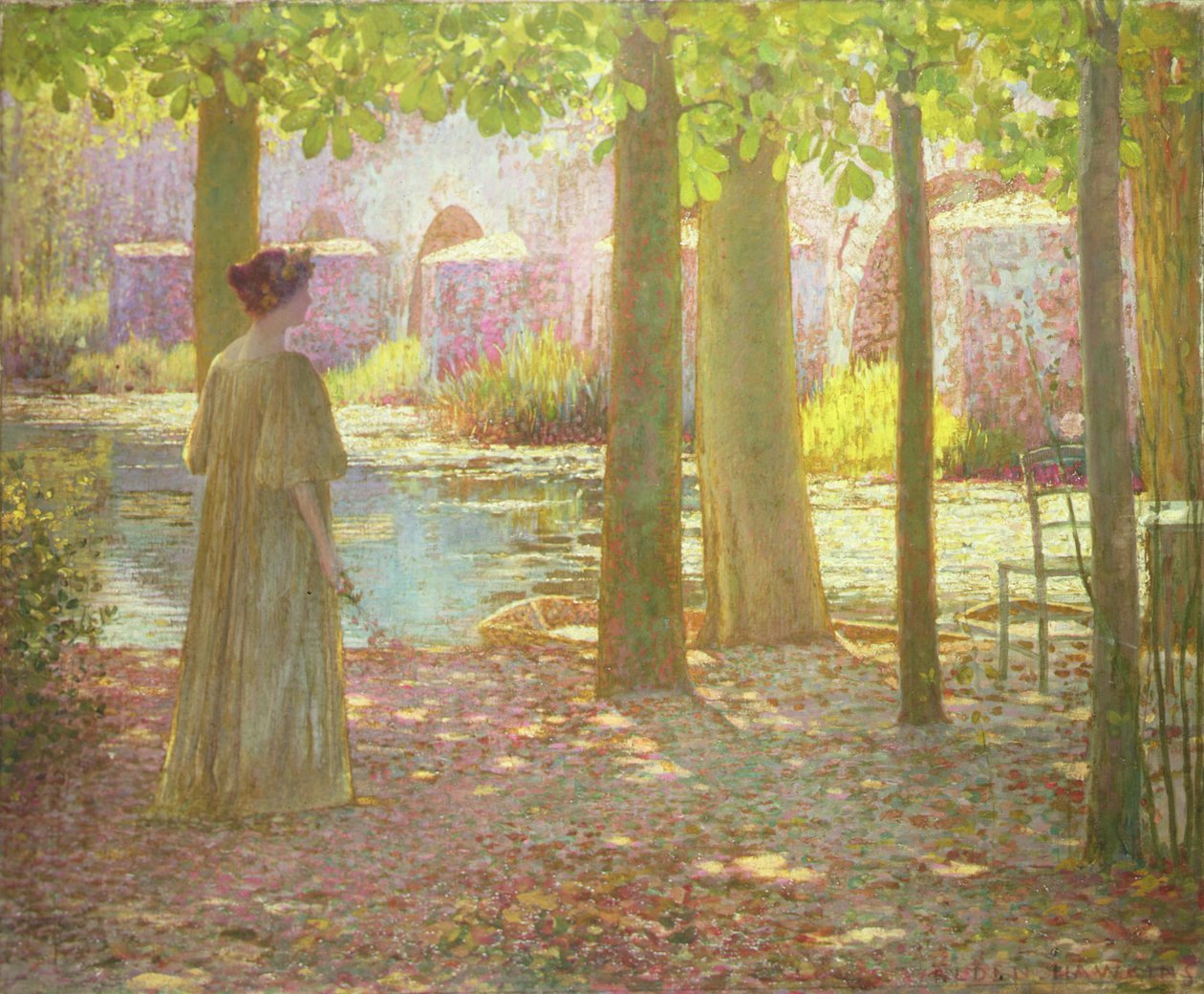 Nehir kenarında yaz by Louis Welden Hawkins