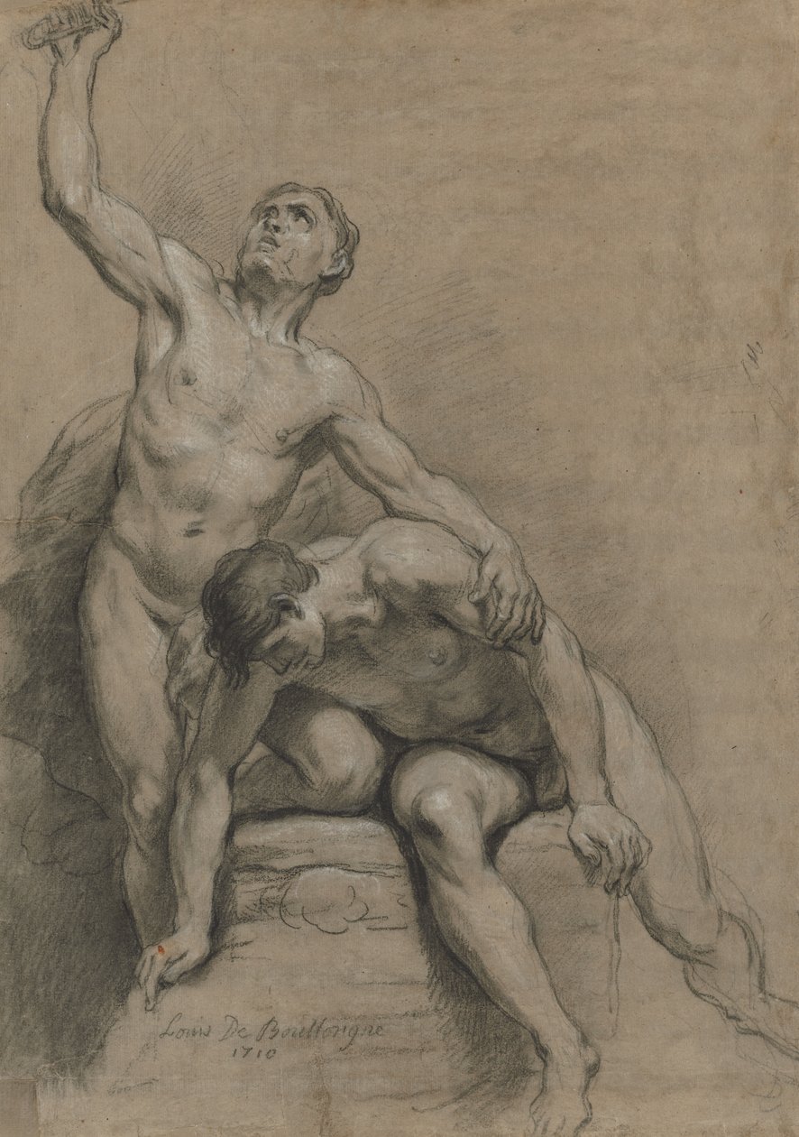 İki Erkek Nü, 1710. by Louis de Boullogne
