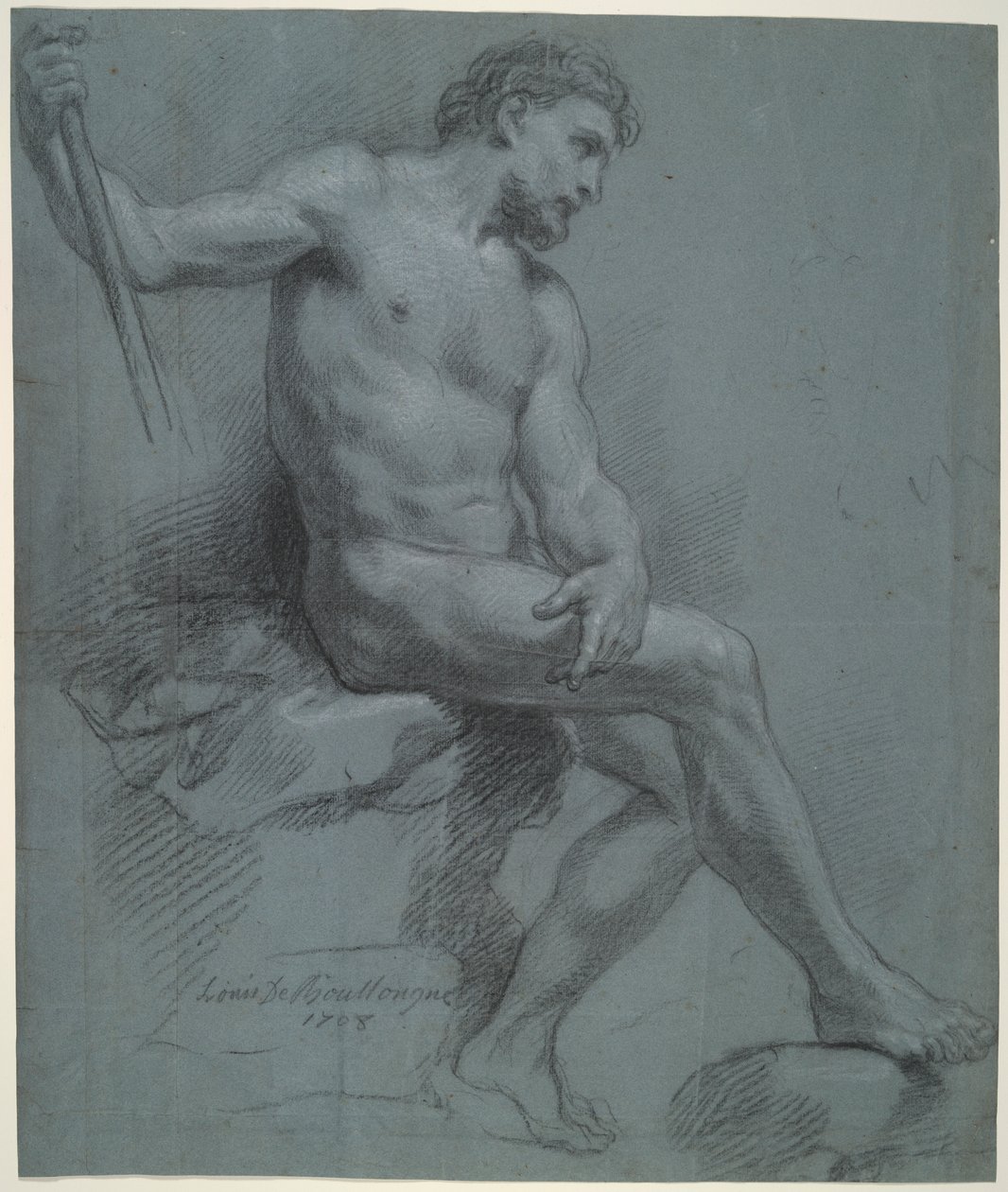 Oturan Erkek Çıplak Profilde by Louis de Boullogne the Younger