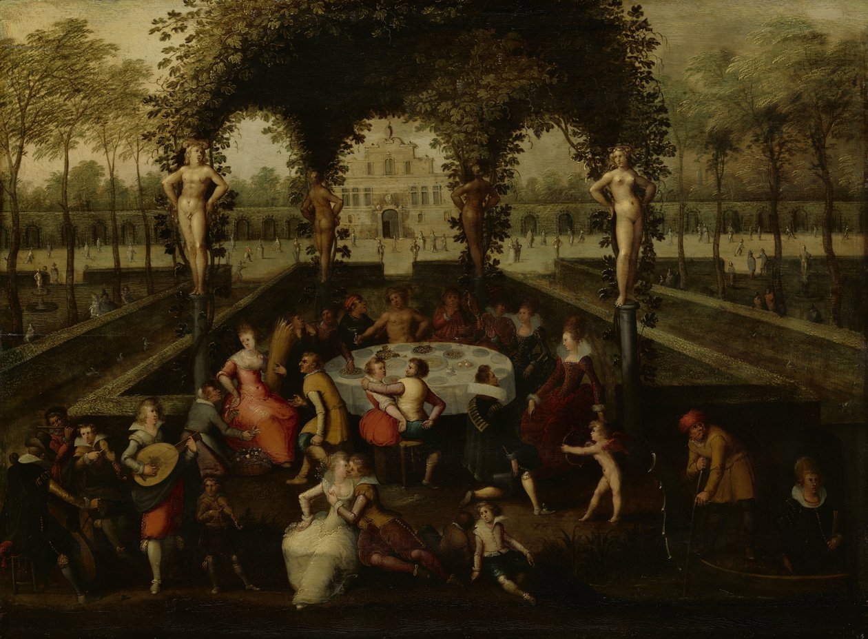 Bir Aşk Bahçesinde Ölümlülerle Venüs, Baküs ve Ceres by Louis de Caullery
