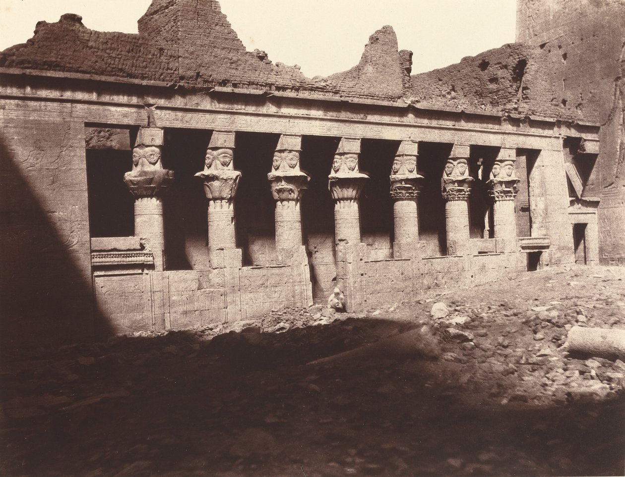 Philae, İç Mahkeme, Batı Colonnade by Louis de Clercq