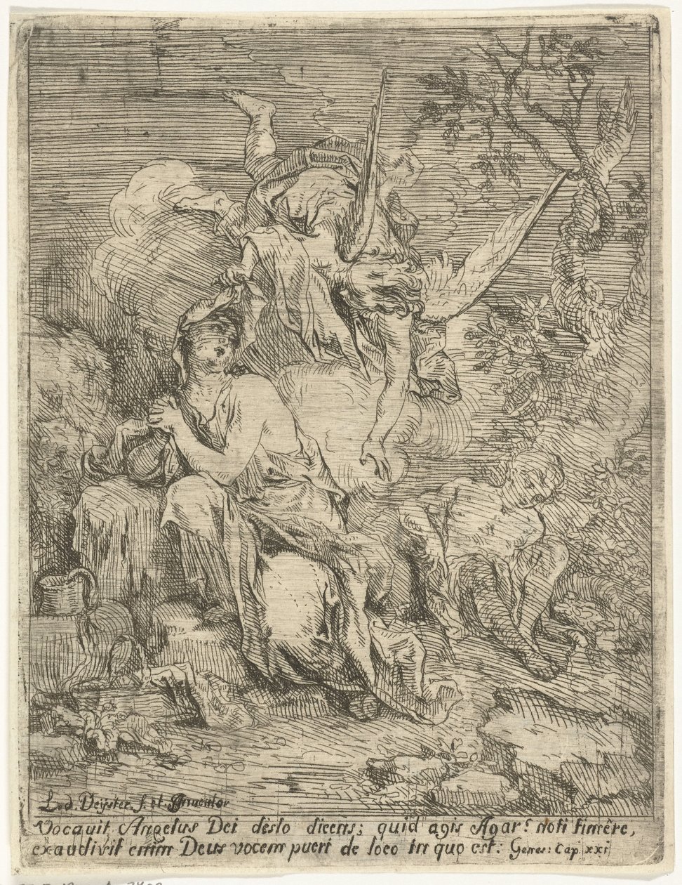 Çölde Hacer ve İsmail by Louis de Deyster