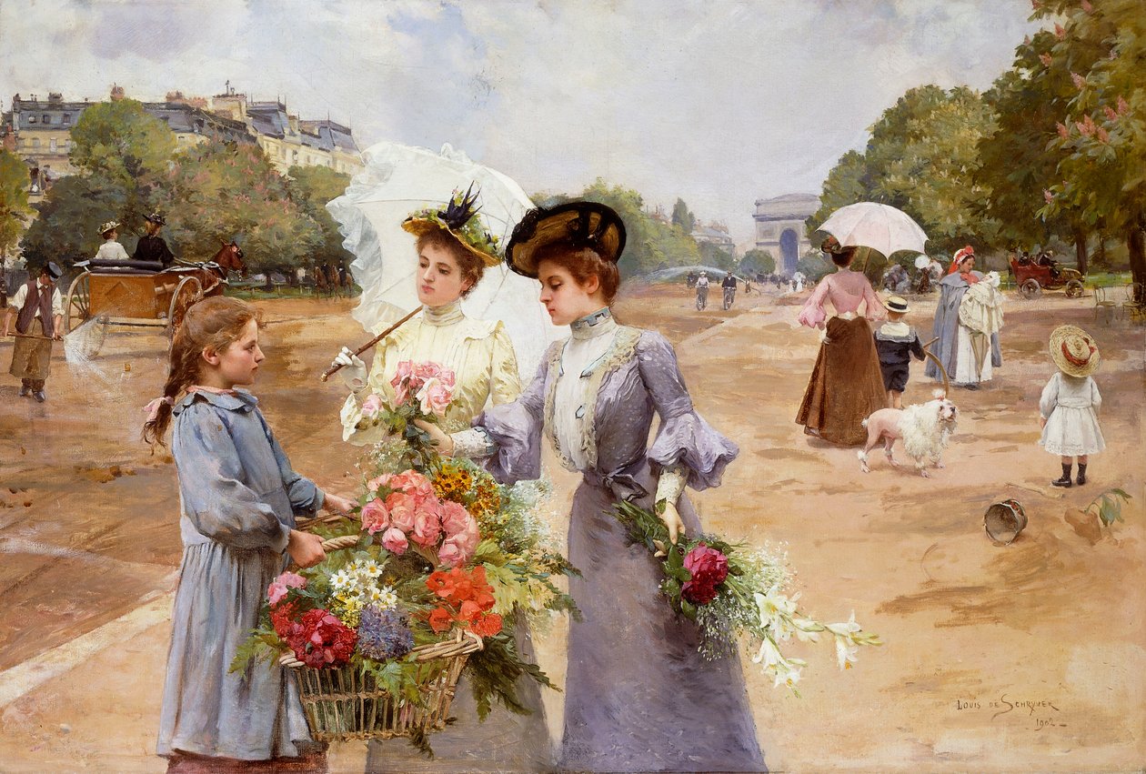 Bois de Boulogne Bulvarı - Bahar Sabahı by Louis de Schryver