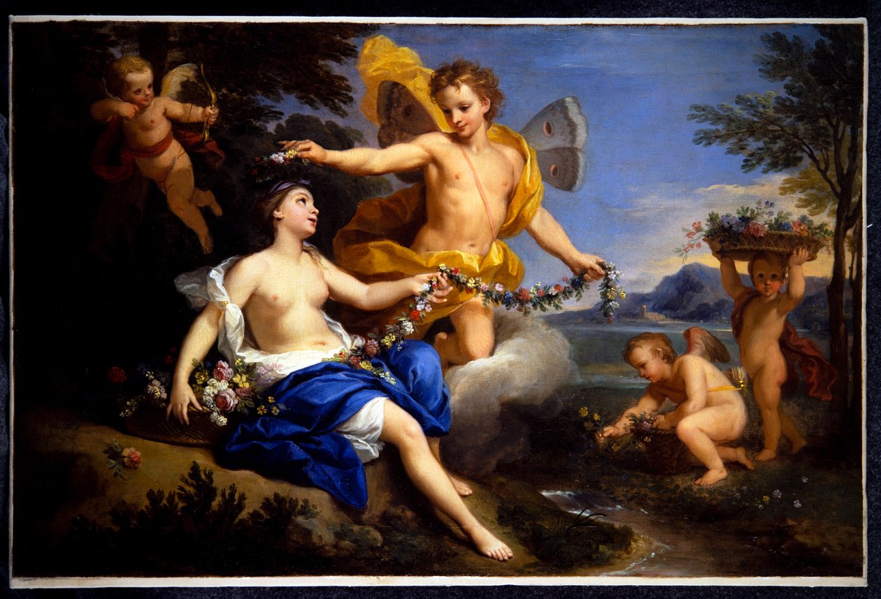 Zephyr ve Flora (resim) by Louis de the Younger Boulogne