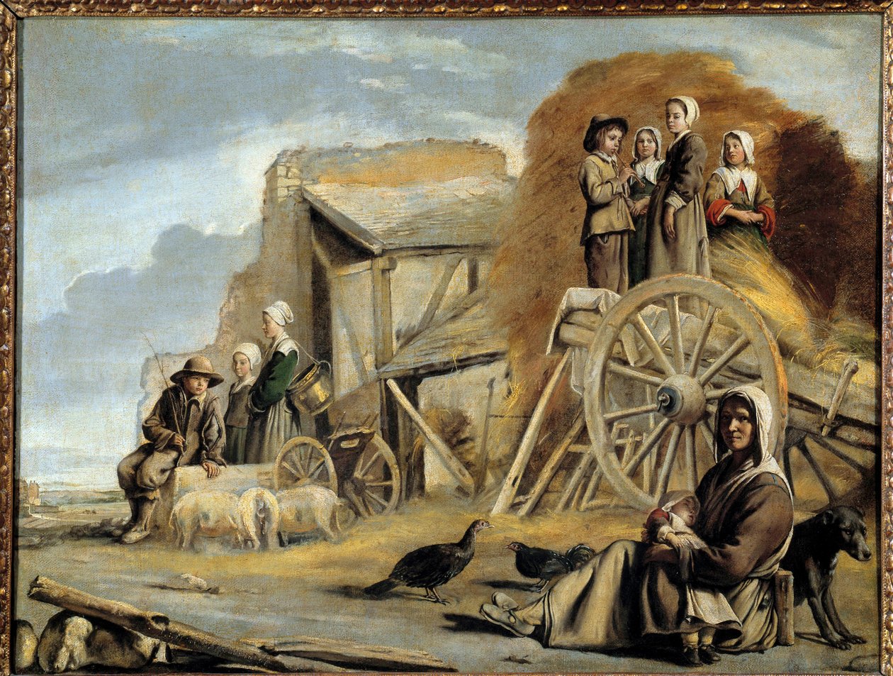 Araba ya da samanın dönüşü Resim Louis Le Nain (1593-1648) by Louis le Nain