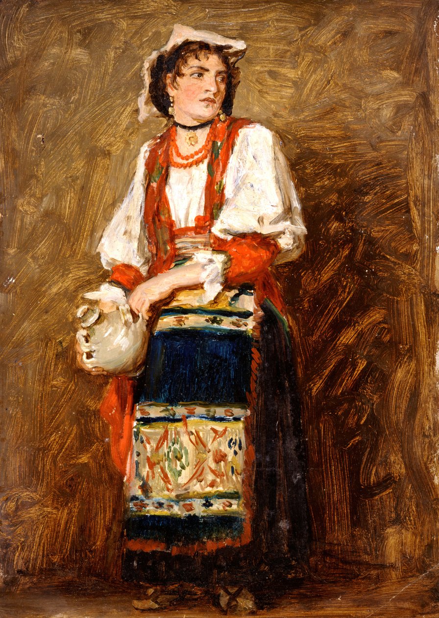 İtalyan Savoy Köylü Kızının Çalışması, 1874-1880. by Louisa Starr