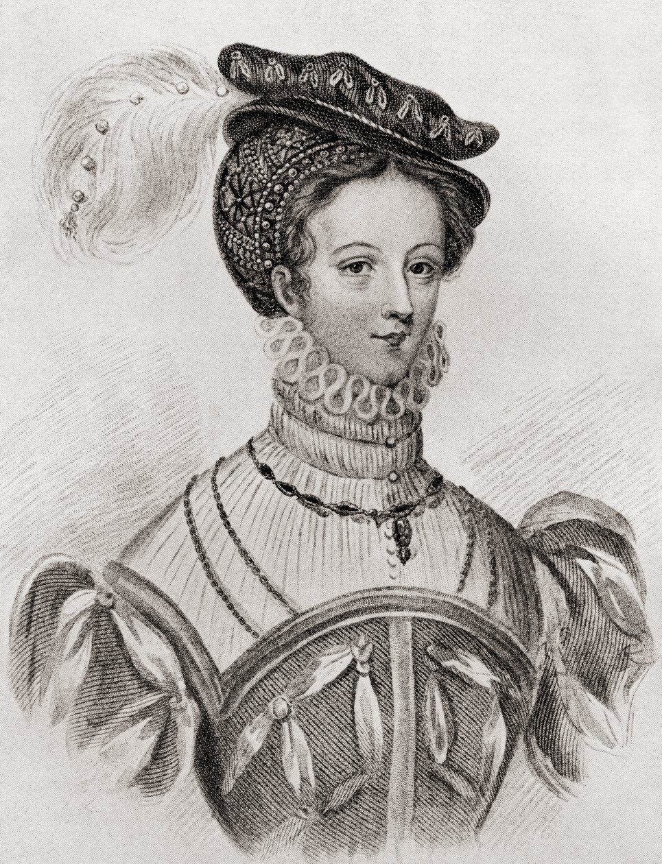 Mary, Queen of Scots, 16 yaşında, The Girl Through the Ages, 1933 by Louisa Stuart Costello