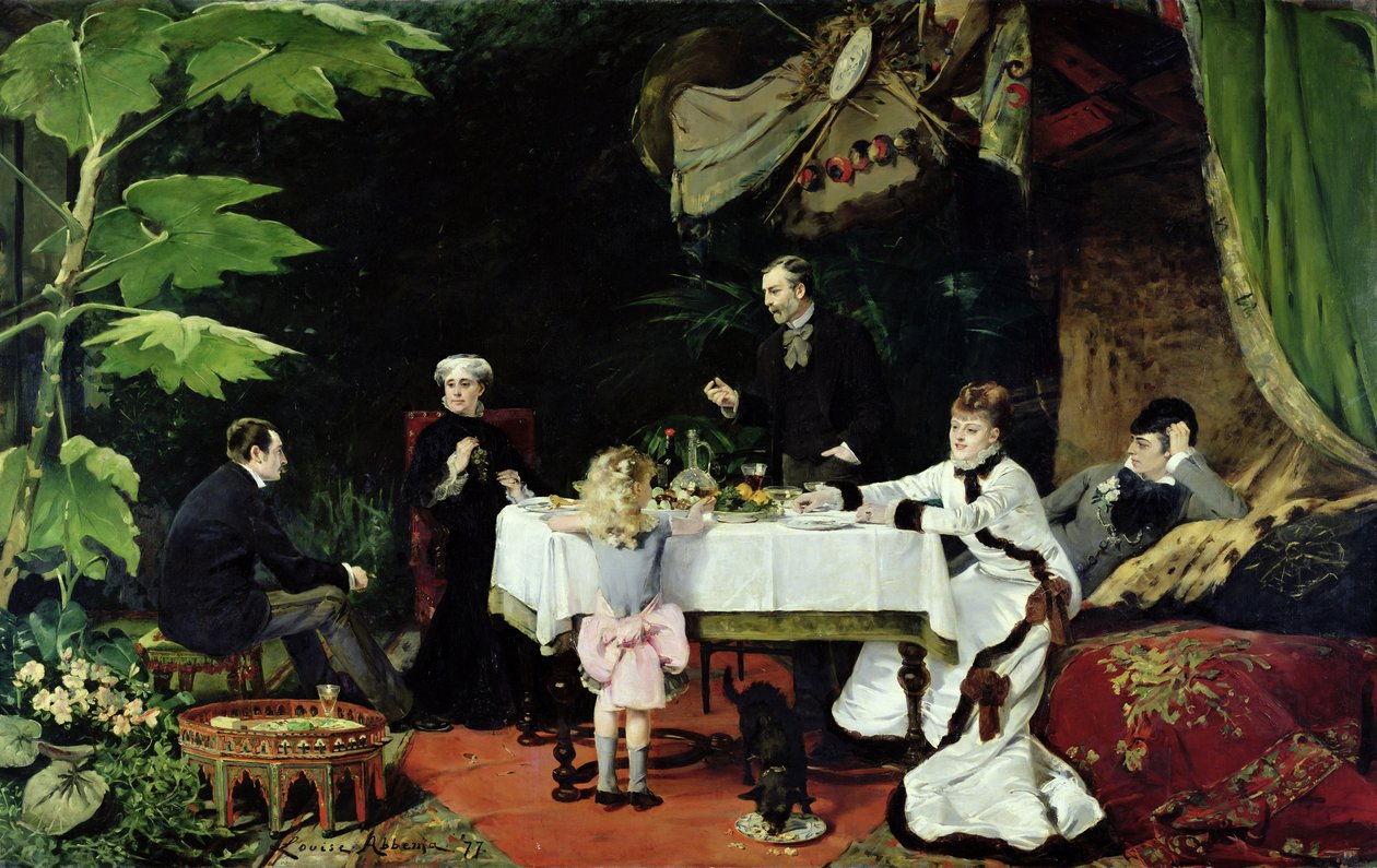 Konservatuarda Öğle Yemeği, 1877 by Louise Abbéma