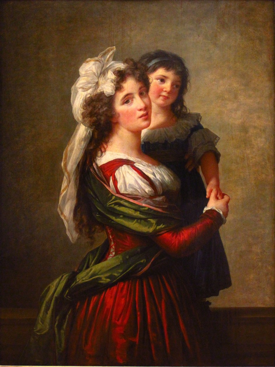 Madam Rousseau ve kızı by Elisabeth Louise Vigee Lebrun