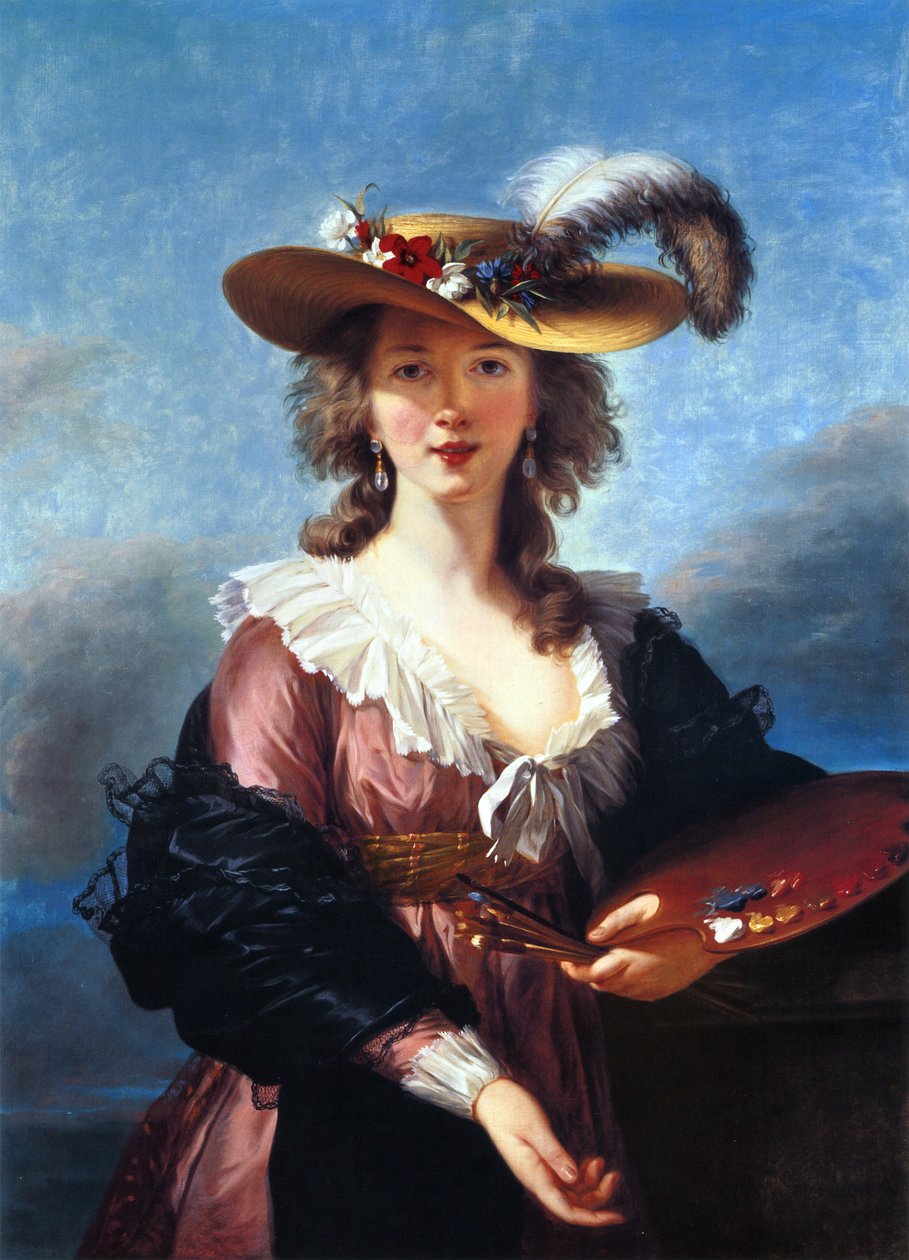 Hasır Şapkalı Otoportre by Elisabeth Louise Vigee Lebrun