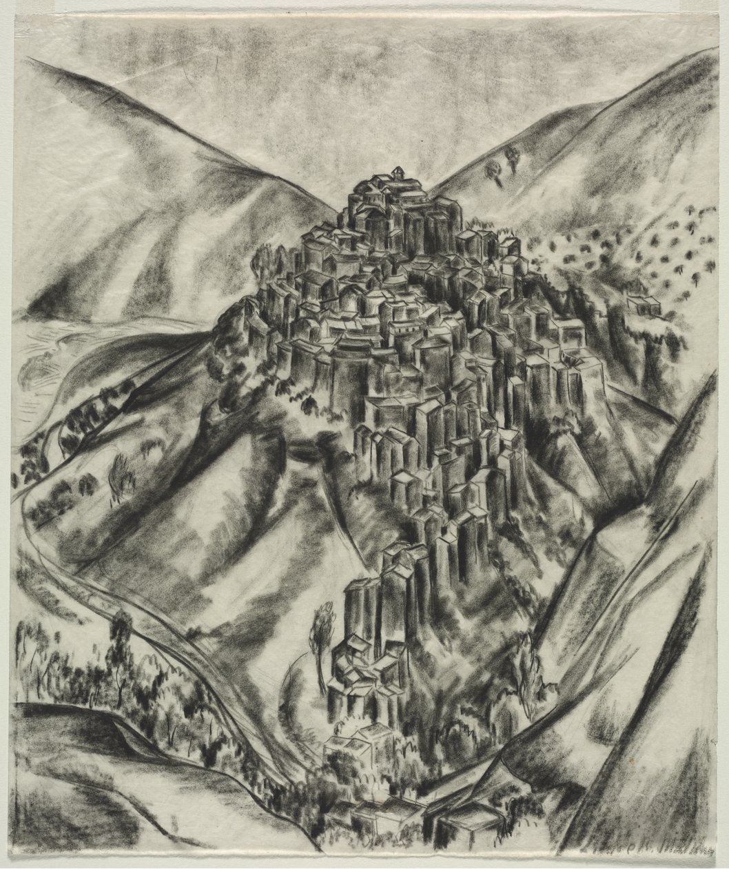 Bir İtalyan Hilltown, Anticoli, İtalya by Louise B. Maloney