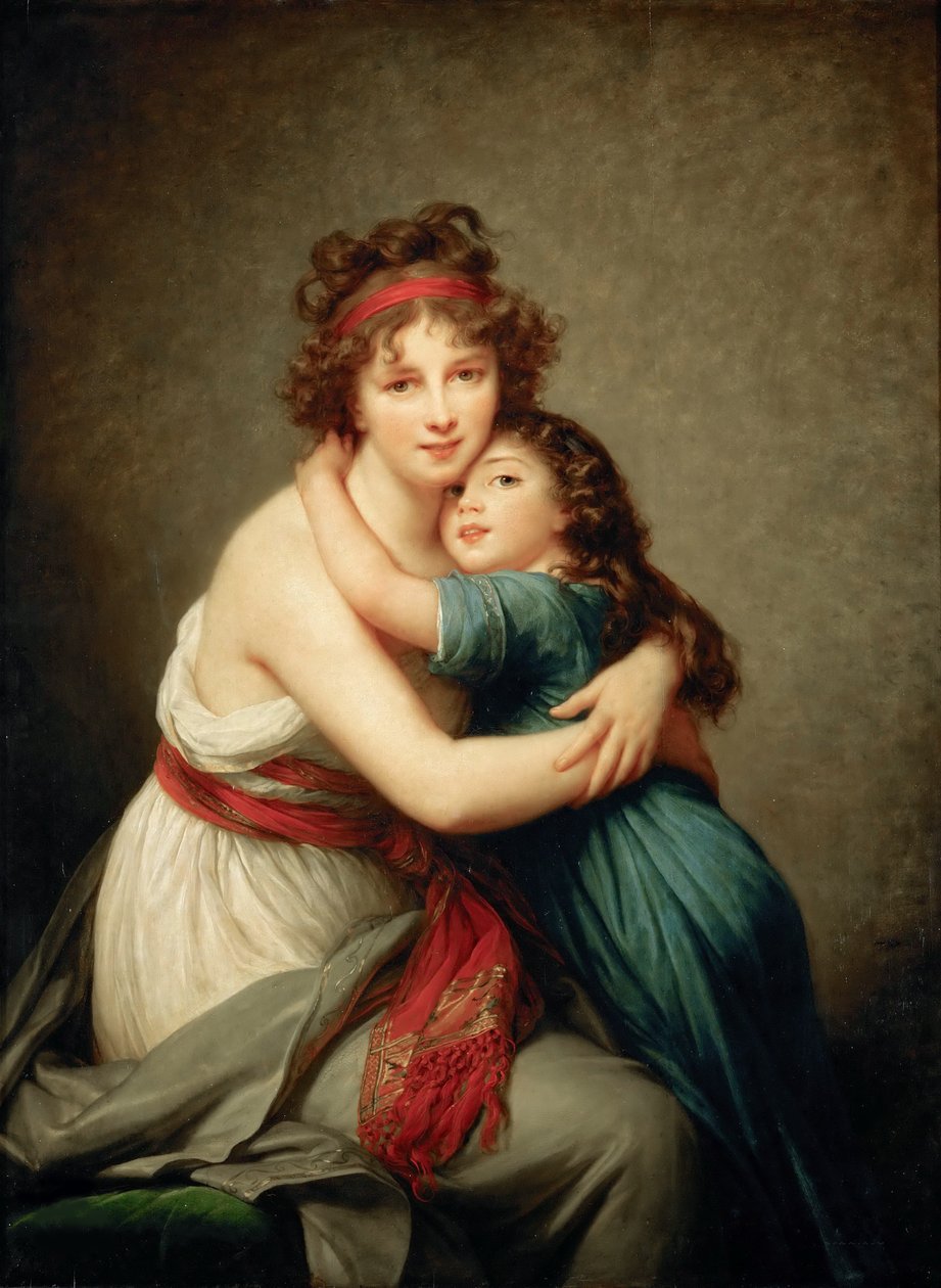 Kızı Julie ile Otoportre, c. 1789. by Elisabeth Louise Vigee Lebrun