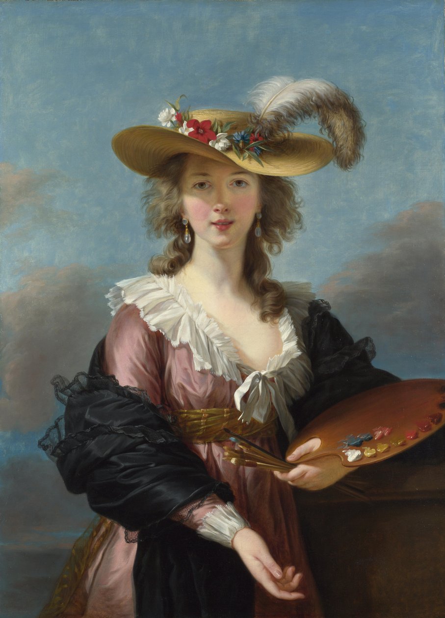 Hasır Şapkalı Otoportre, 1782. by Elisabeth Louise Vigee Lebrun