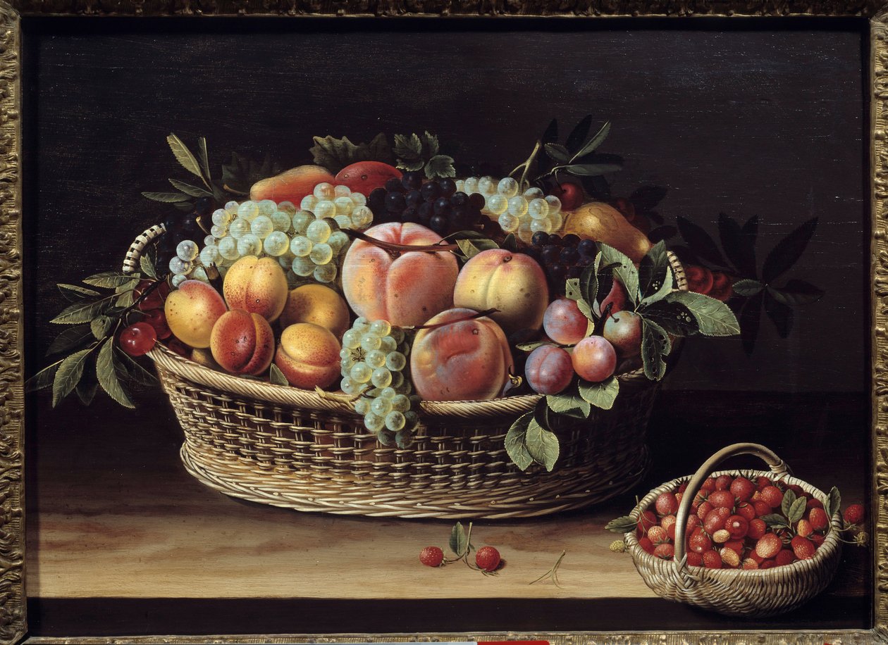 Meyve sepeti ve çilek sepetleri Tablo Louise Moillon (1610-1696) 1635 Toulouse, Musee des Augustins by Louise Moillon
