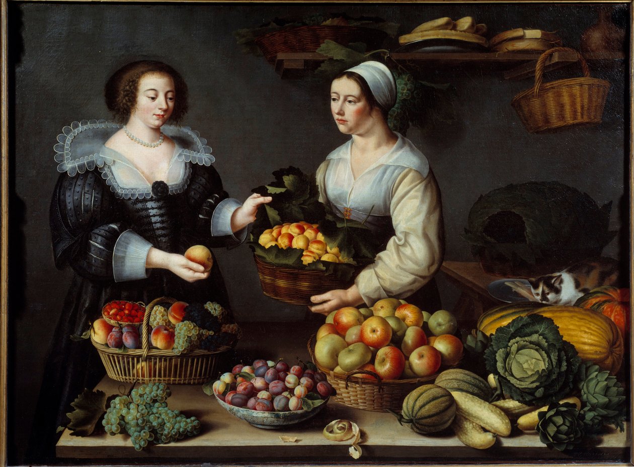 Meyve ve sebze tüccarı Resim Louise Moillon (1610-1696) 1630 Sun. 1.20x1.65m by Louise Moillon