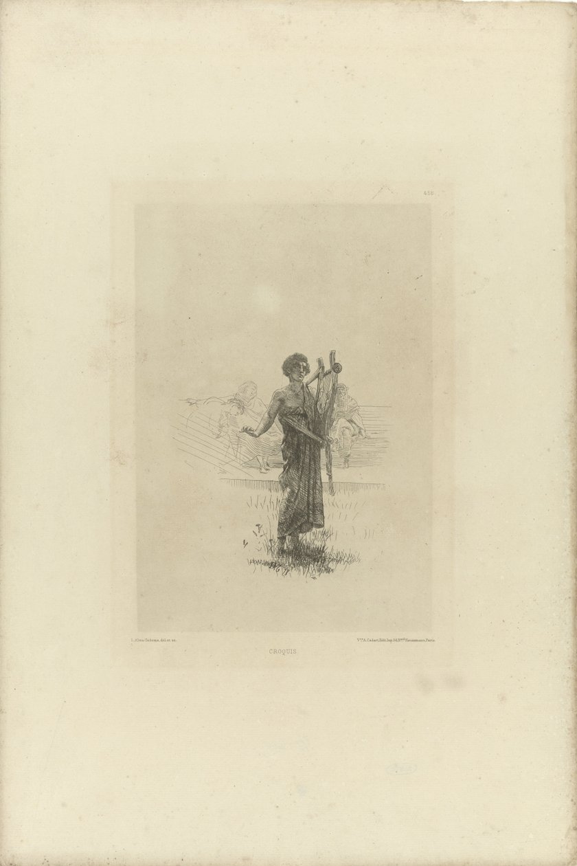 Doğaçlamacı için eskiz Croquis (nesne üzerindeki başlık) by Lourens Alma Tadema