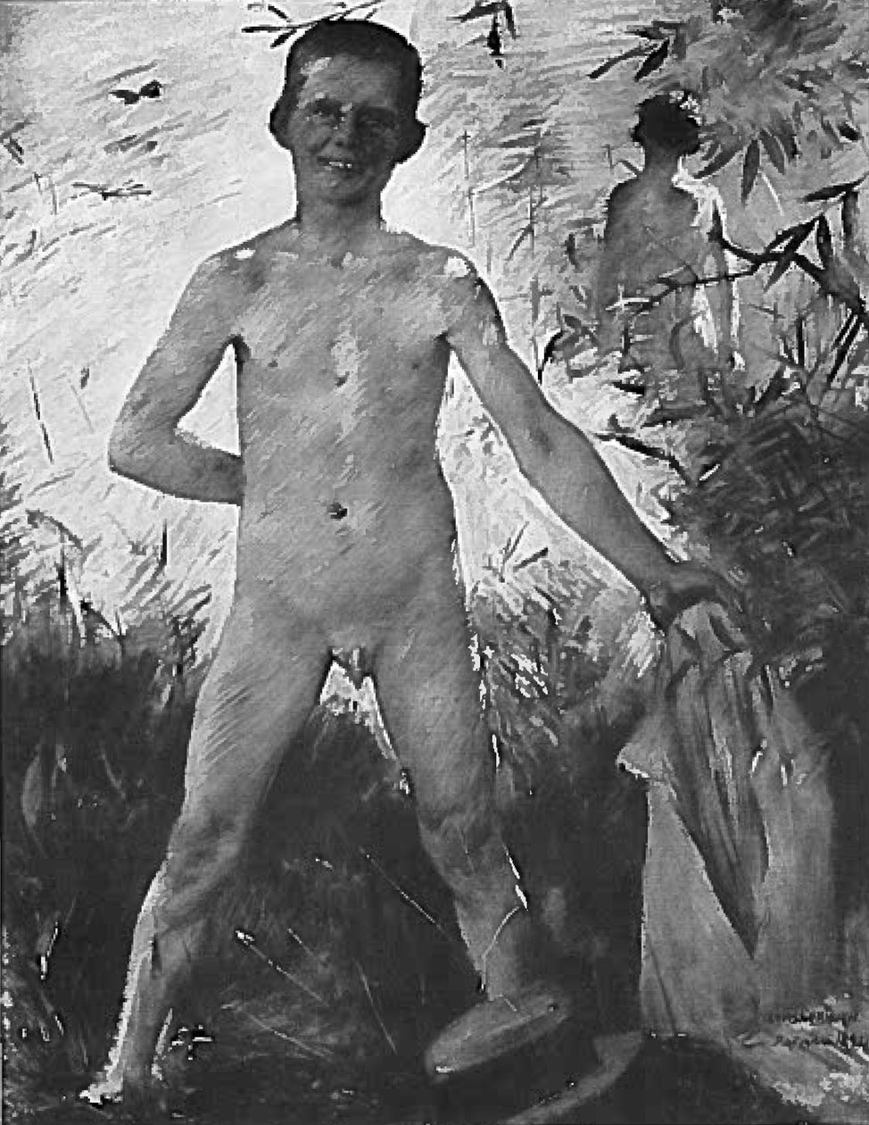 banyo yapan çocuk by Lovis Corinth