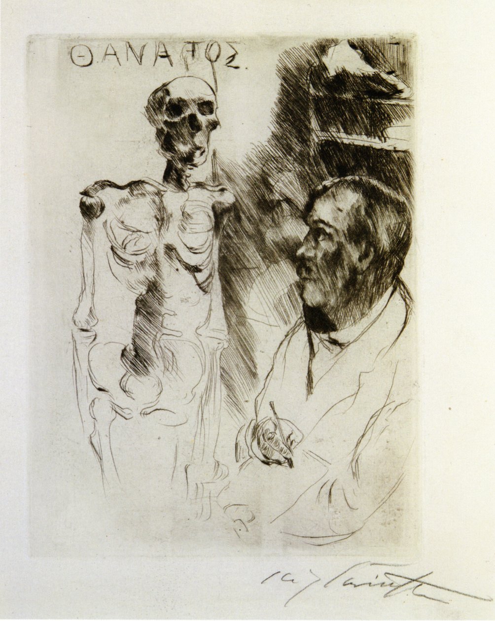 Sanatçı ve Ölüm by Lovis Corinth