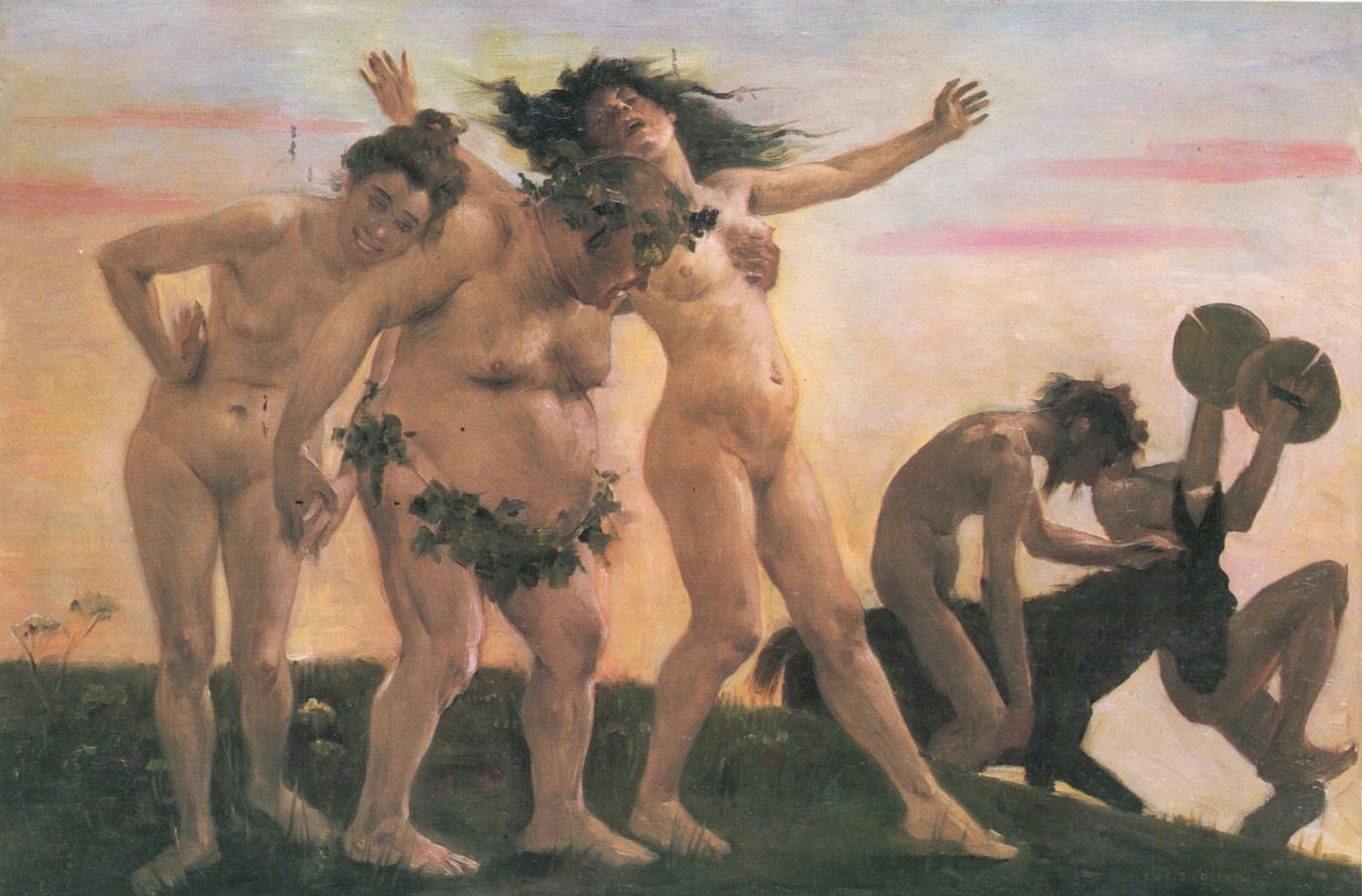 Bacchants eve dönüyor by Lovis Corinth