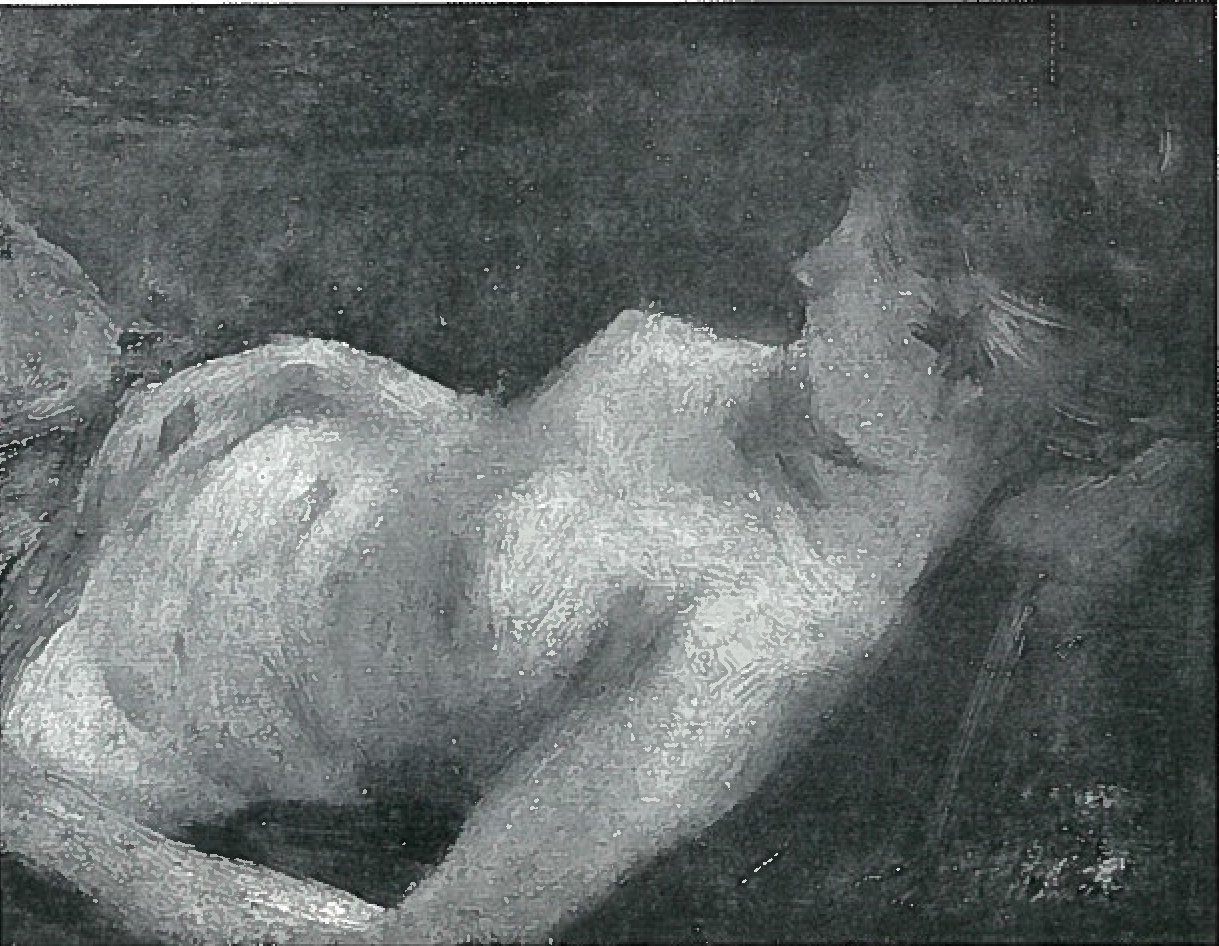 uzanmış kadın yarı çıplak by Lovis Corinth