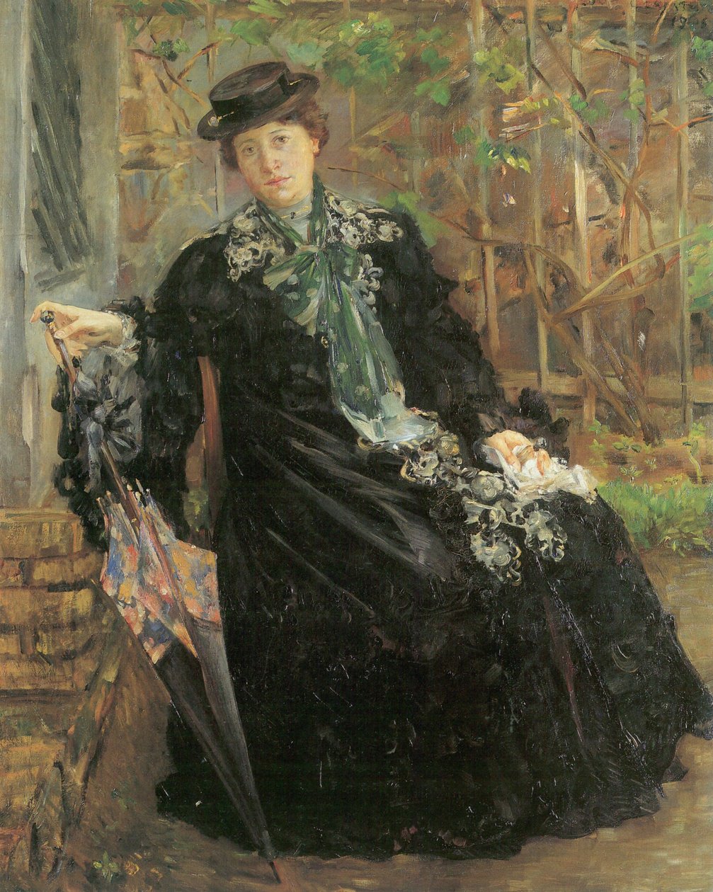 Siyah paltolu portre by Lovis Corinth