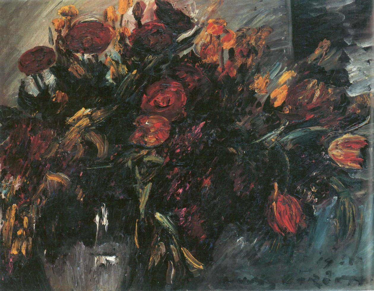 kırmızı ve sarı laleler by Lovis Corinth