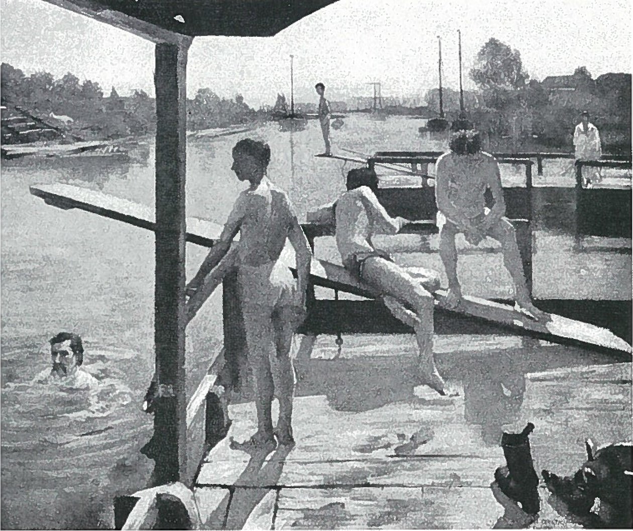 Grothe, Königsbergn yakınlarındaki yüzme havuzu by Lovis Corinth
