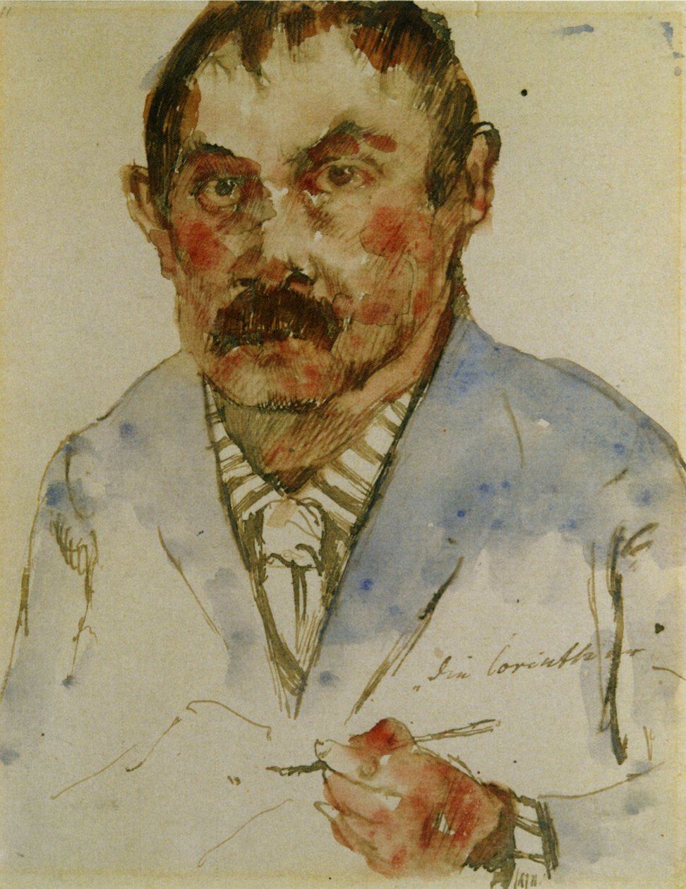 Elinde bir fırça ile kendi kendine portre by Lovis Corinth