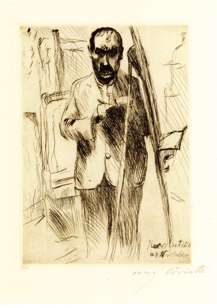 Rölenin önünde kendi kendine portre by Lovis Corinth