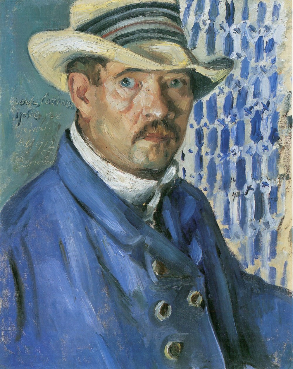  Selbstportrat mit Panamahutn by Lovis Corinth