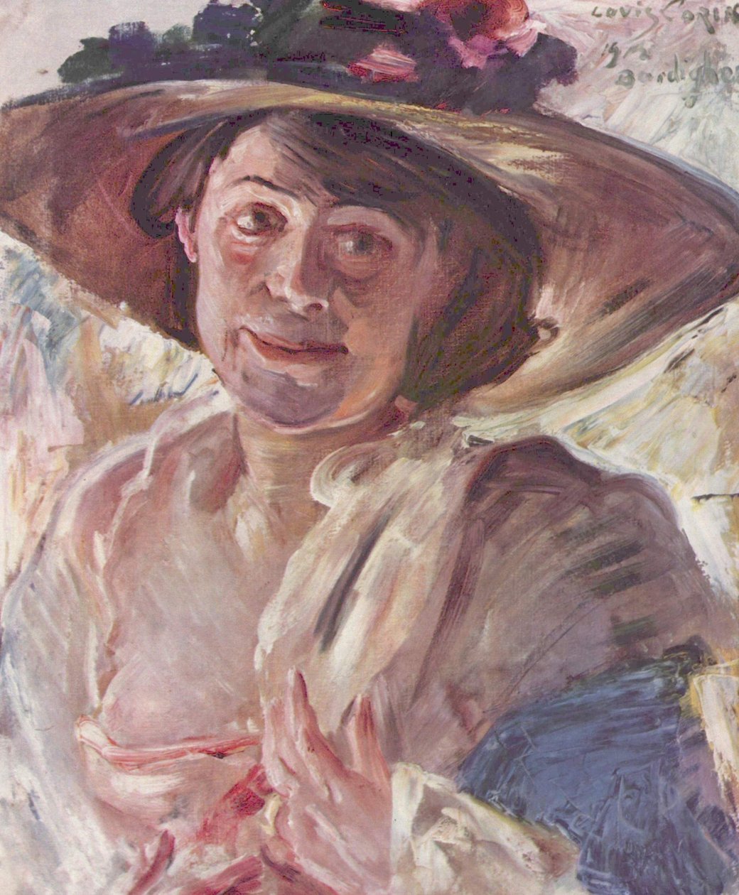 Gül şapkalı kadın by Lovis Corinth