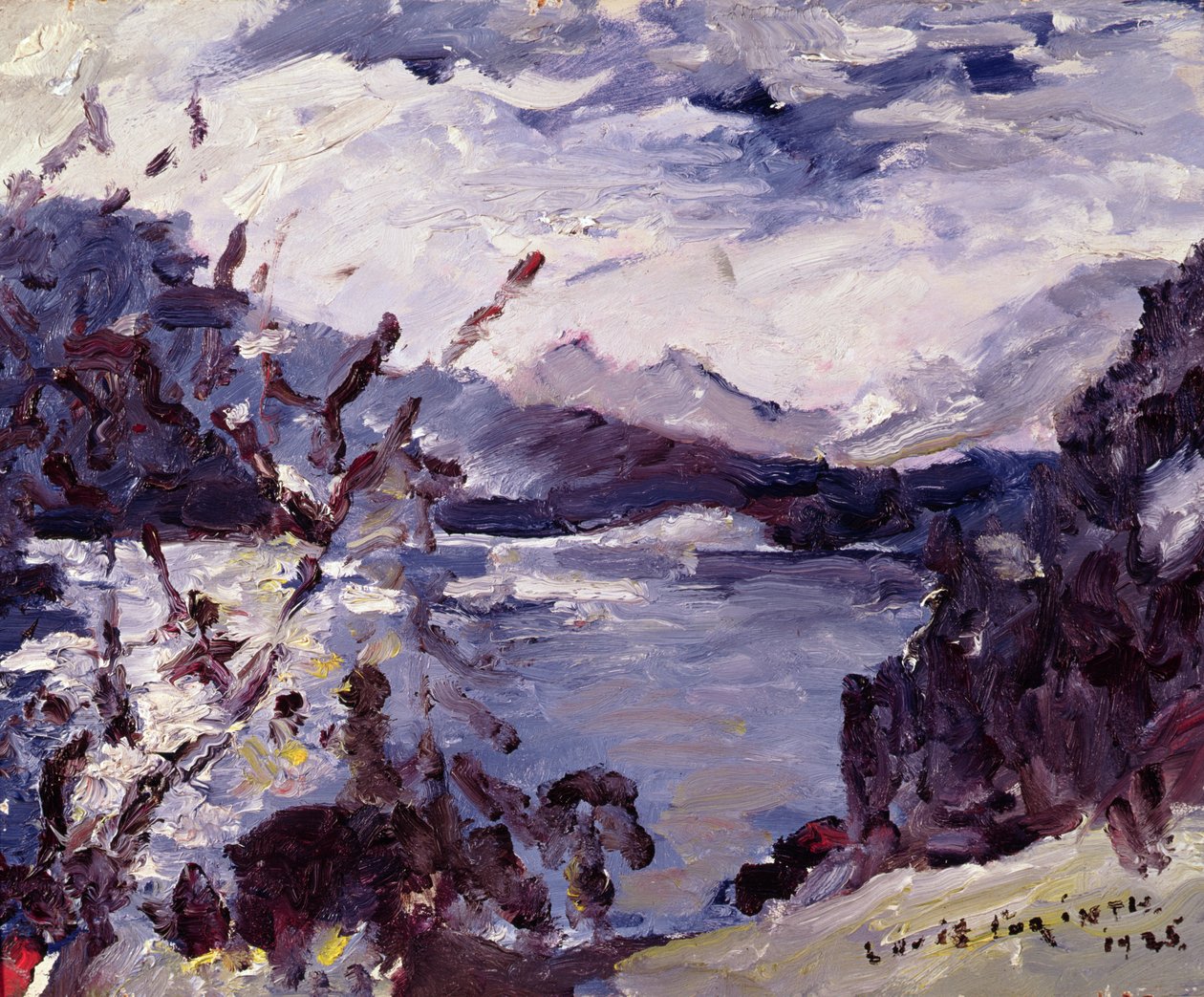Dağlarla çevrili Walchen Gölü, 1925 by Lovis Corinth