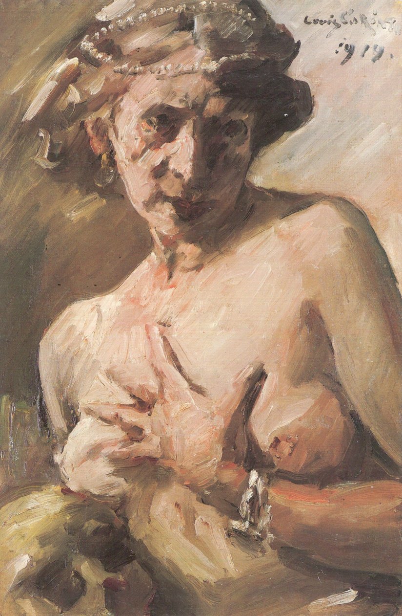 Saçında İncilerle Magdalen by Lovis Corinth