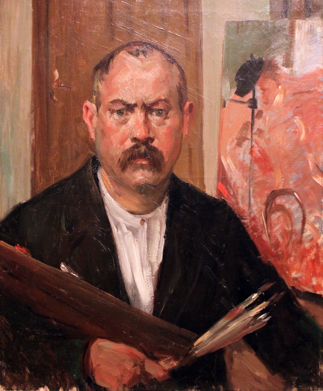 Yakasız otoportre by Lovis Corinth