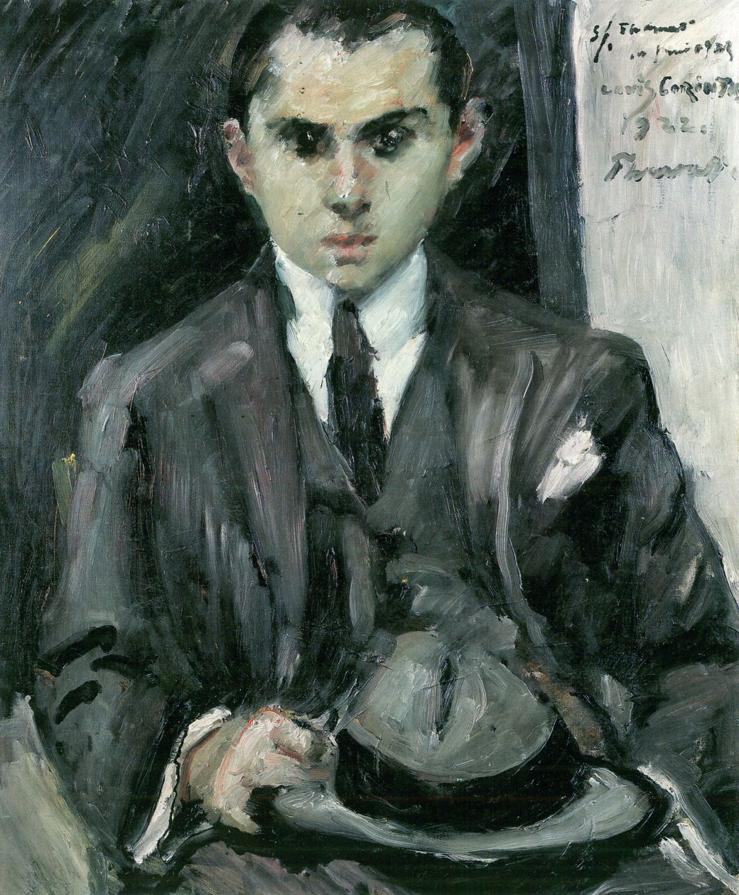 Thomas mit Hut in der Handn by Lovis Corinth