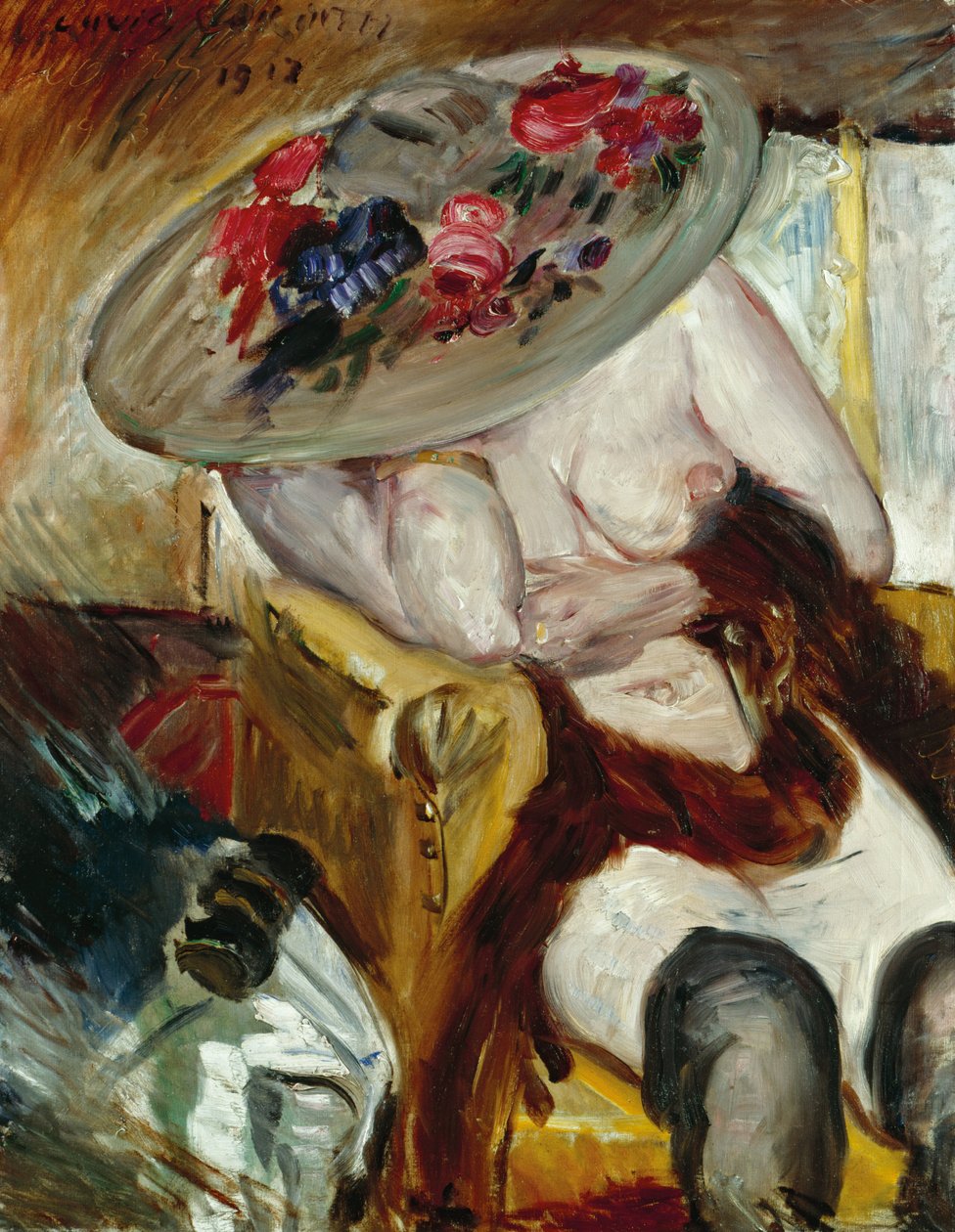 Sarı bir sandalyede İtalyan kadın - Corinth, Lovis (1858-1925) tarafından sarı sandalyede İtalyan kadın. tuval üzerine yağlıboya by Lovis Corinth