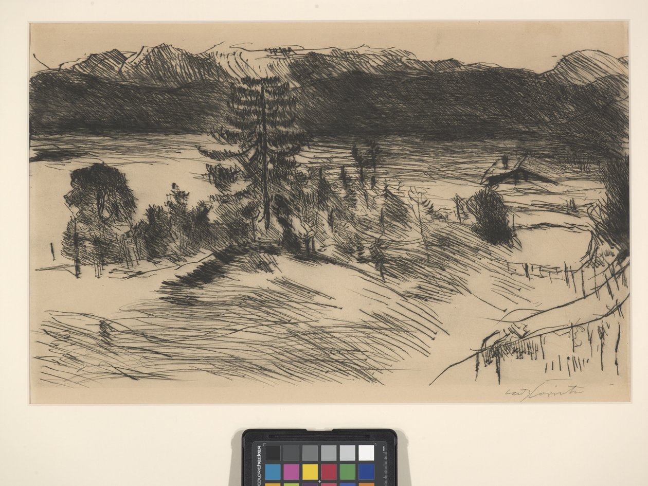 Büyük Walchenzee (dağlama ve kuru nokta) by Lovis (1858 1925) Corinth