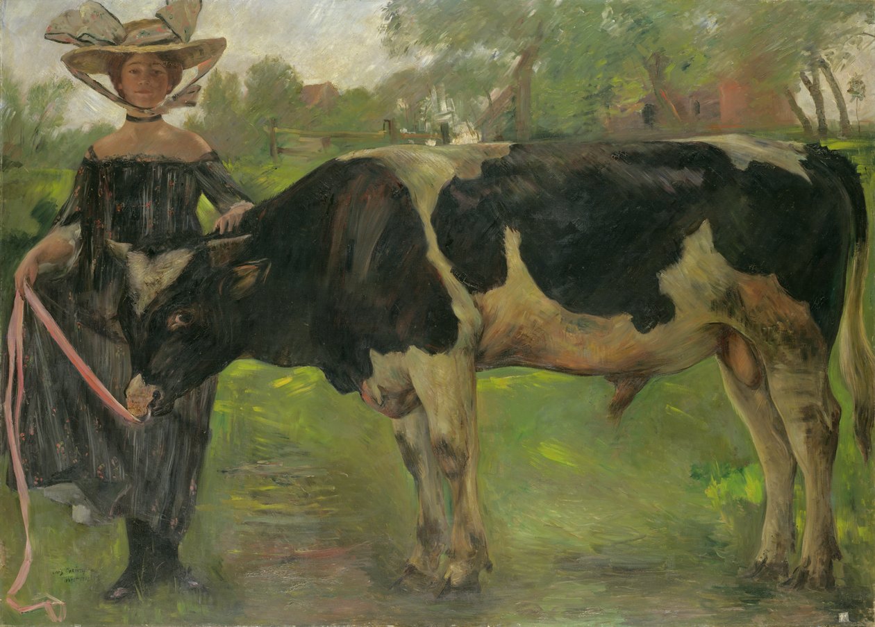 Boğa ile Ressam Charlotte Berend by Lovis  Corinth