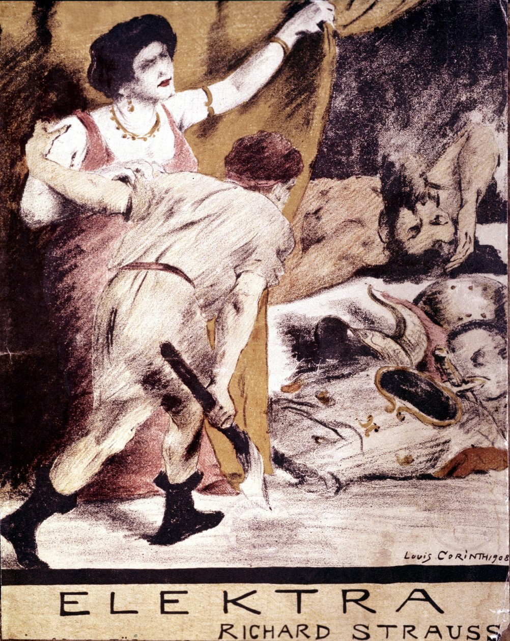 Richard Strauss, Louis Corinth tarafından 1908'de "Elektra" puanının resmi. Özel koleksiyon Milan by Lovis  Corinth