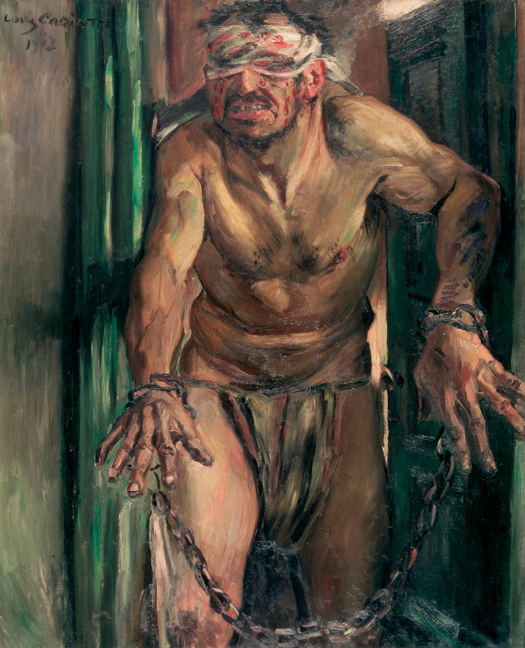 "Samson aveugle" (Kör Samson) tablosu de Lovis Corinth (1858-1925) Soluk 105x130 cm Tuval üzerine yağlıboya 1912 Devlet Müzeleri, Berlin by Lovis  Corinth