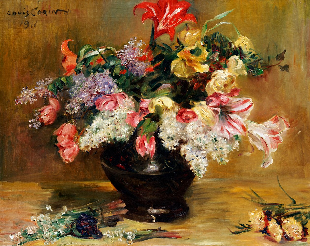 Amaryllis, Leylak ve Laleler, 1911 by Lovis Corinth