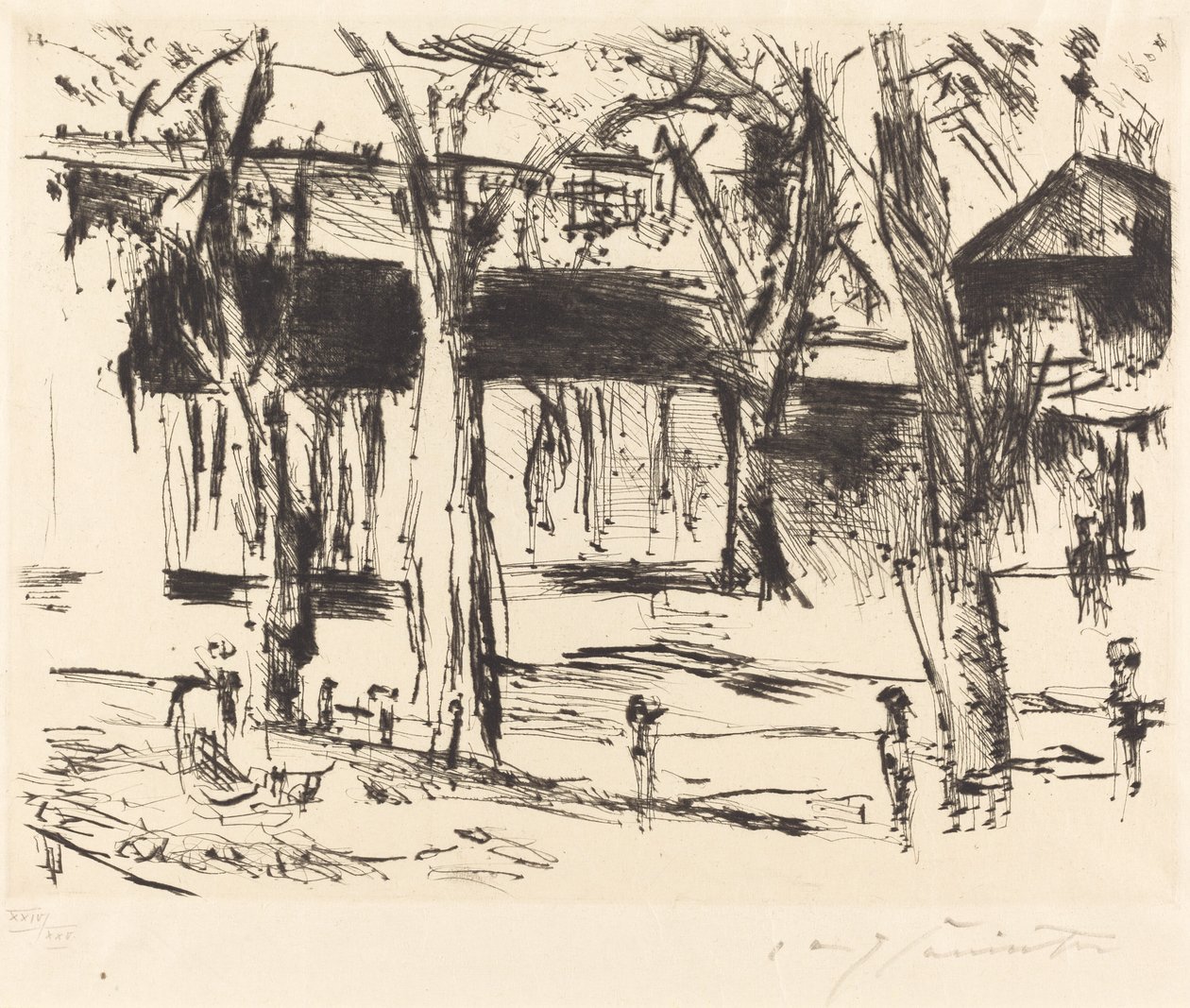Tiergarten Tren İstasyonu (Ağaçlı Avlu) by Lovis Corinth