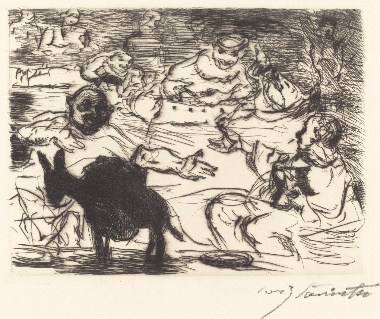 Das Gastmahl des Trimalchio: pl. V Trimalchio Ziyafeti: pl. V, 1919. by Lovis Corinth