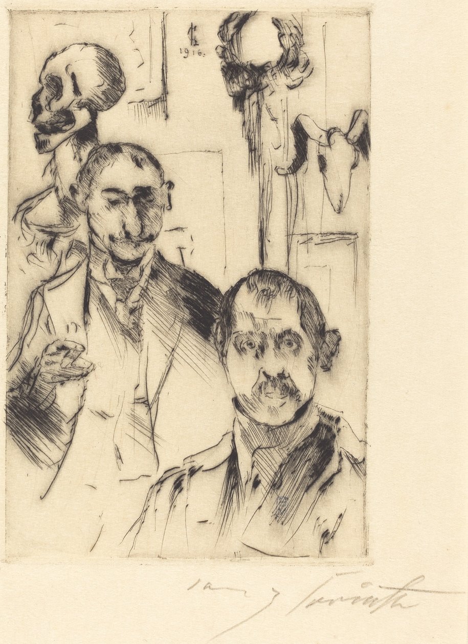 İskeletli Çifte Portre, 1916. by Lovis Corinth