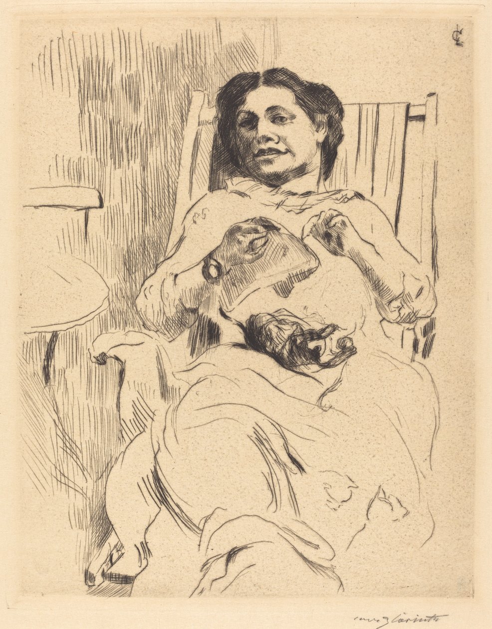 İğne oyalı kadın, 1912. by Lovis Corinth